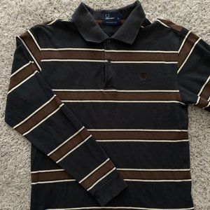 Fred Perry Striped Pique Polo Shirt. Medium.